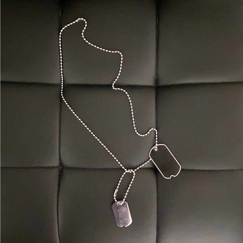 Silver Dog Tag Necklace